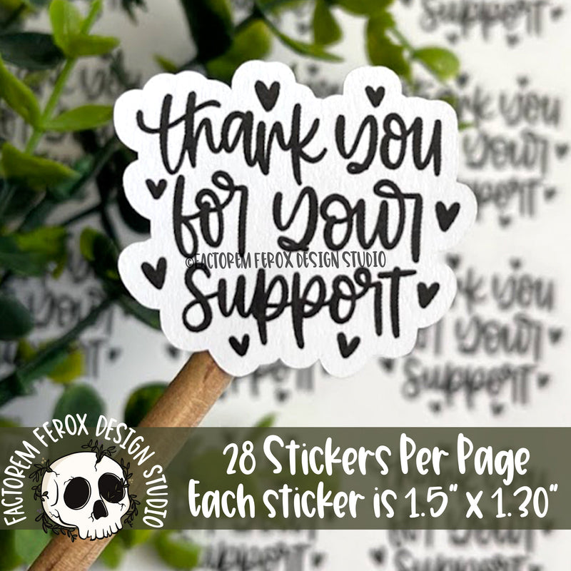 Thank You for Your Support Hearts Sticker ©