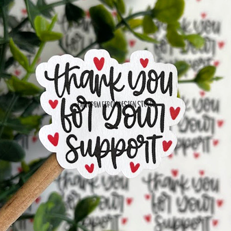 Thank You for Your Support Red Hearts Sticker ©