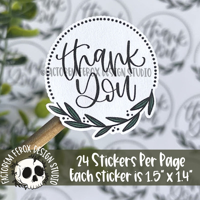 Thank You Laurel Wreath Sticker ©