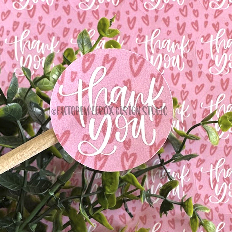 Thank You Heart Background Sticker ©