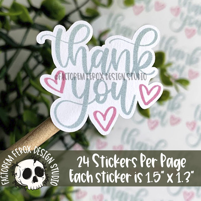 Thank You Hearts Sticker ©