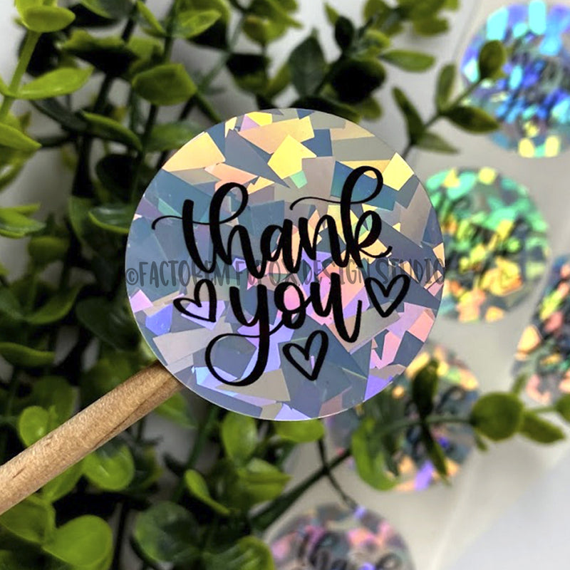Thank You Holographic Stickers on a Roll ©