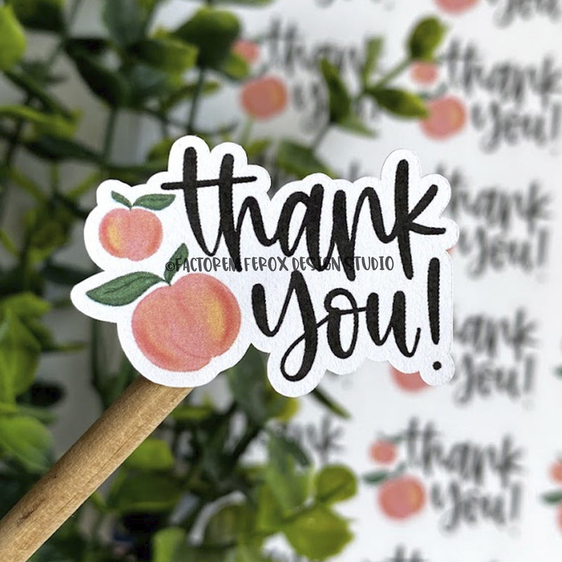 Peaches Thank You Sticker ©