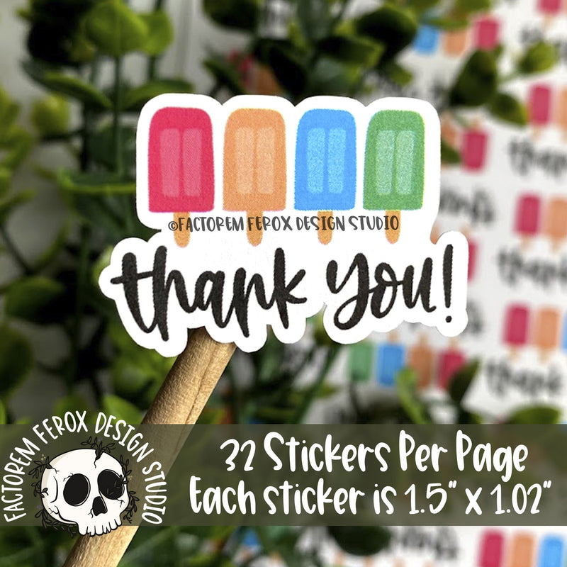 Popsicle Thank You Sticker ©