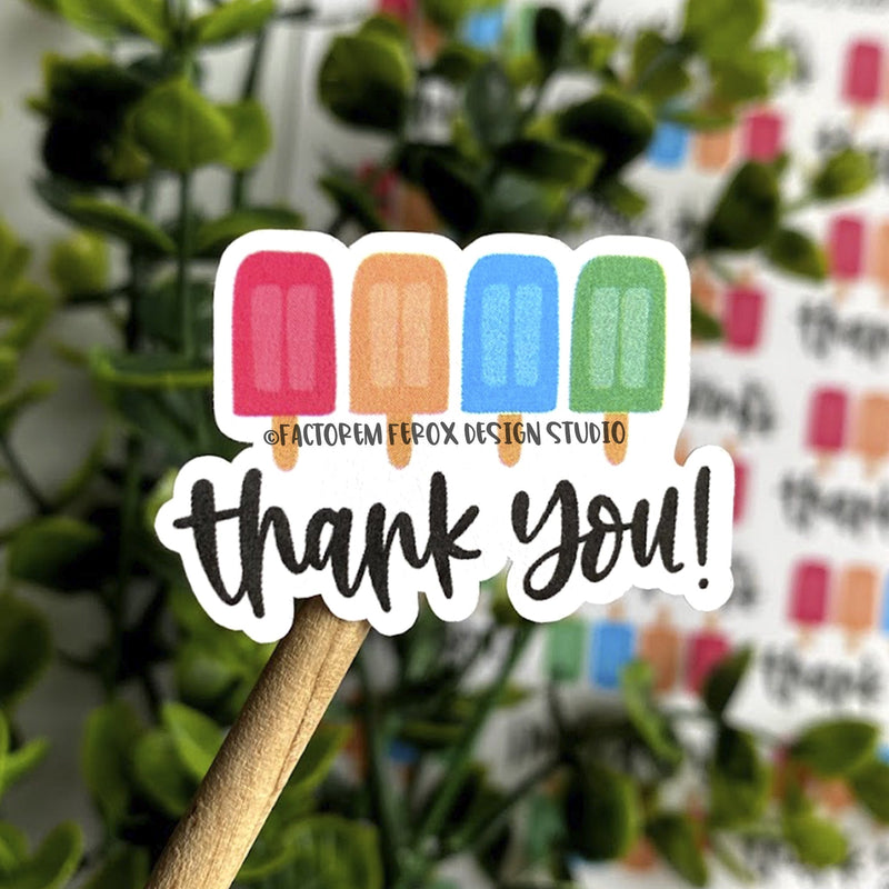 Popsicle Thank You Sticker ©