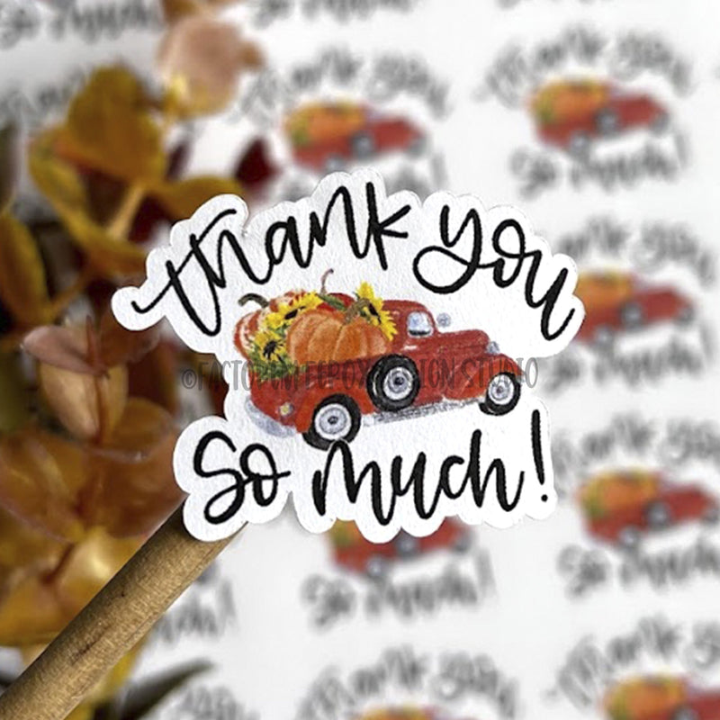 Thank You So Much Pumpkin Truck Sticker ©