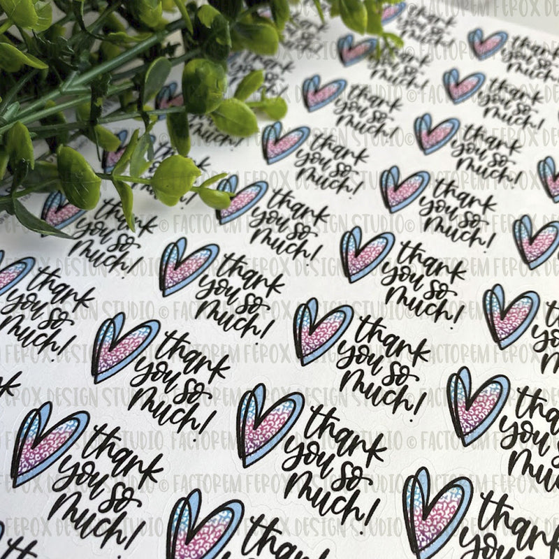 Thank You So Much Leopard Heart Sticker ©