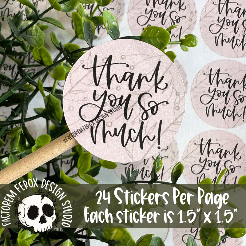 Thank You So Much Tan Branches Sticker ©