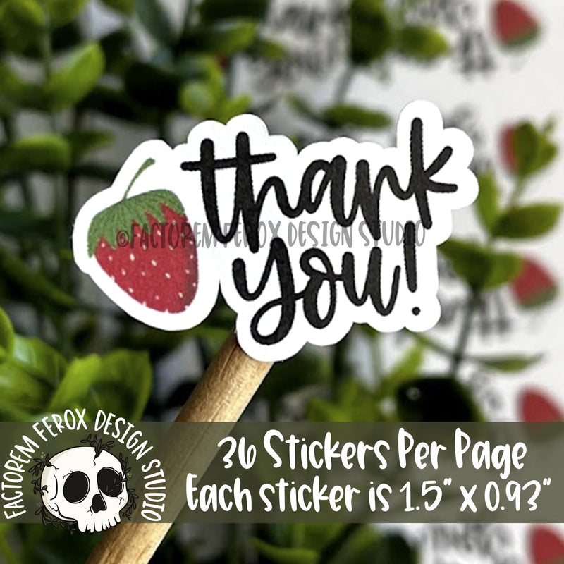Strawberry Thank You Sticker ©
