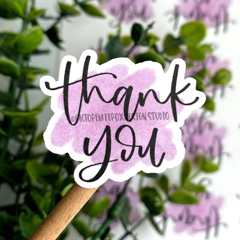 Thank You Purple Watercolor Sticker ©