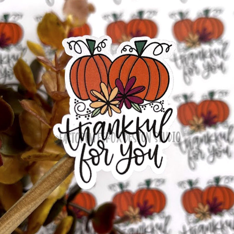 Thankful For You Pumpkins Sticker ©