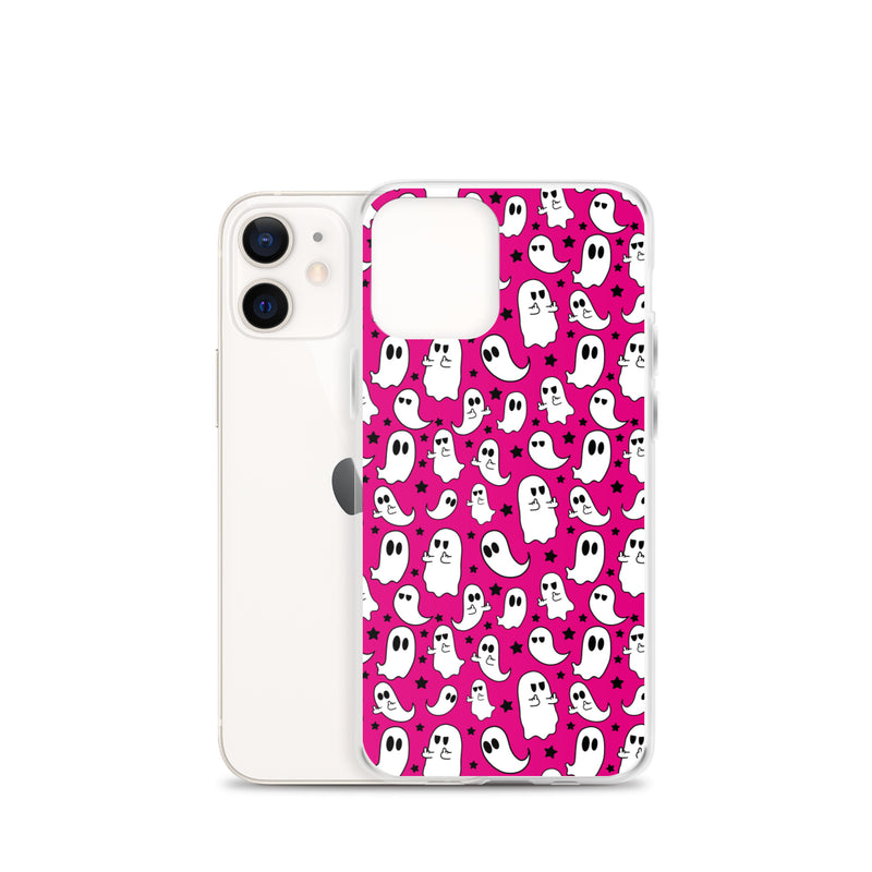 Middle Finger Ghost Pink Background iPhone Case