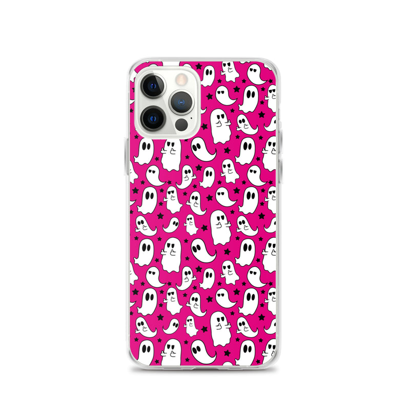 Middle Finger Ghost Pink Background iPhone Case