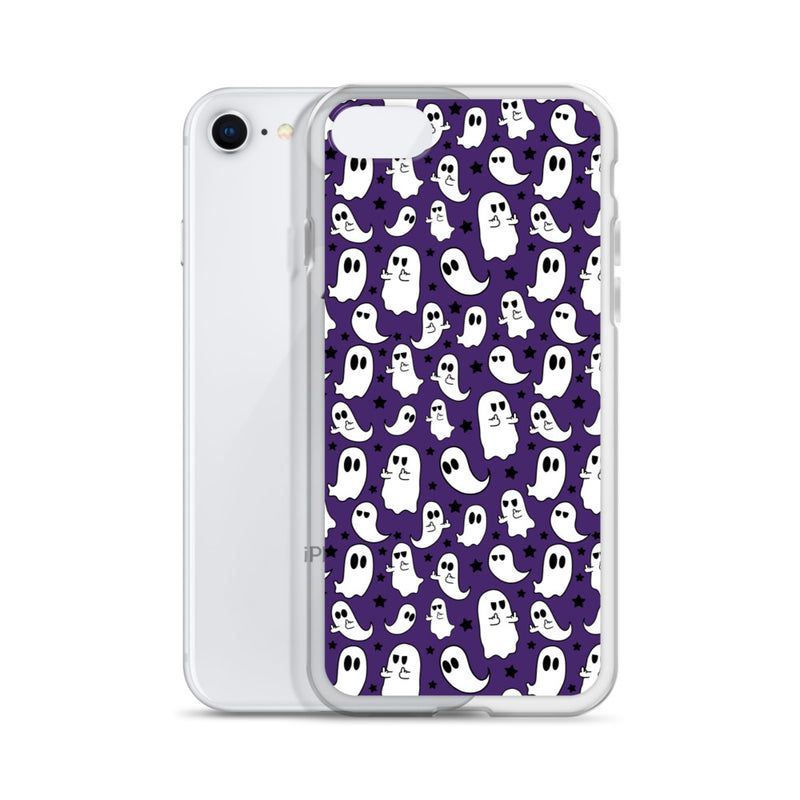 Middle Finger Ghost Purple Background iPhone Case