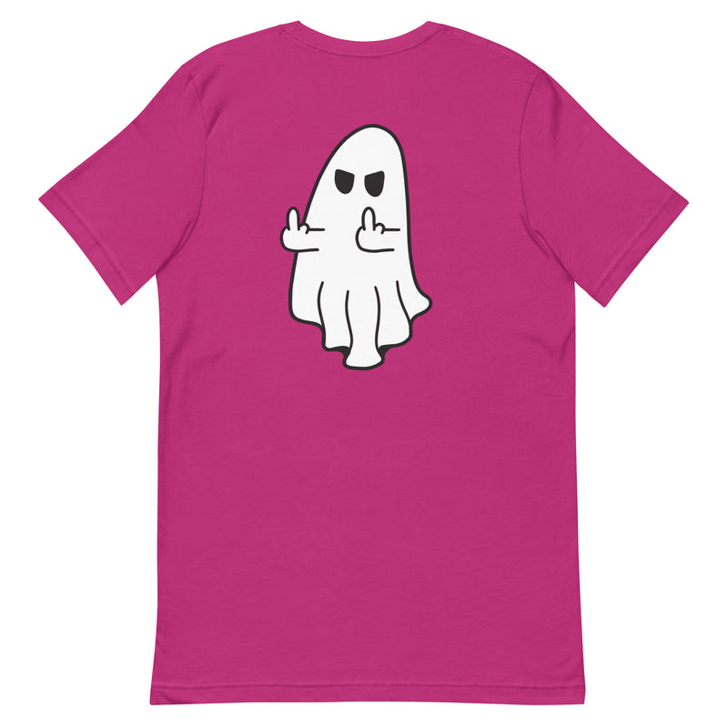 Middle Finger Ghost T-Shirt - FRONT and BACK