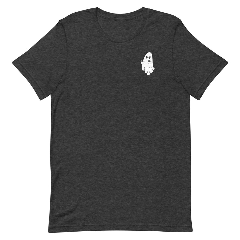 Middle Finger Ghost T-Shirt - FRONT and BACK